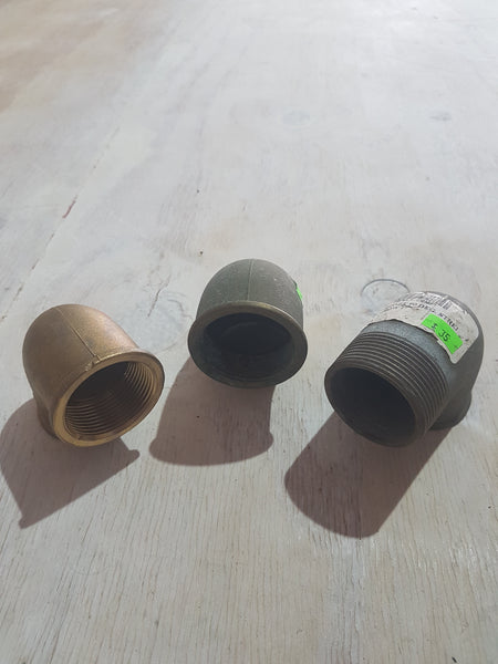 Pipe Elbow, Brs/Brz. Mal/Fem Various sz from